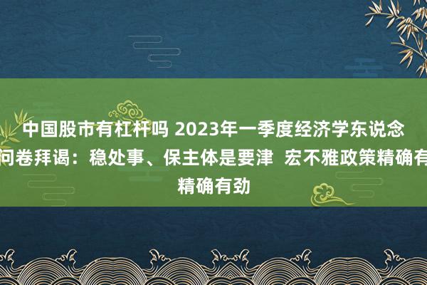 中国股市有杠杆吗 2023年一季度经济学东说念主问卷拜谒：稳处事、保主体是要津  宏不雅政策精确有劲